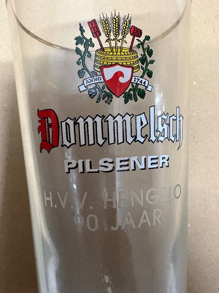 Dommelsch bierglazen Hengelo, Ophalen of Verzenden, Zo goed als nieuw, Glas of Glazen, Dommelsch