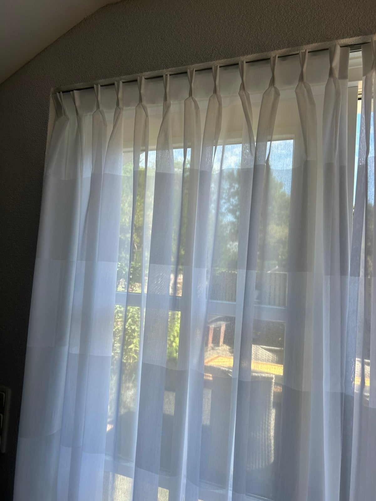 Witte / roomkleur vitrage gordijn.lichtdoorlatend, Ophalen, Vitrage, Gebruikt, Overige merken