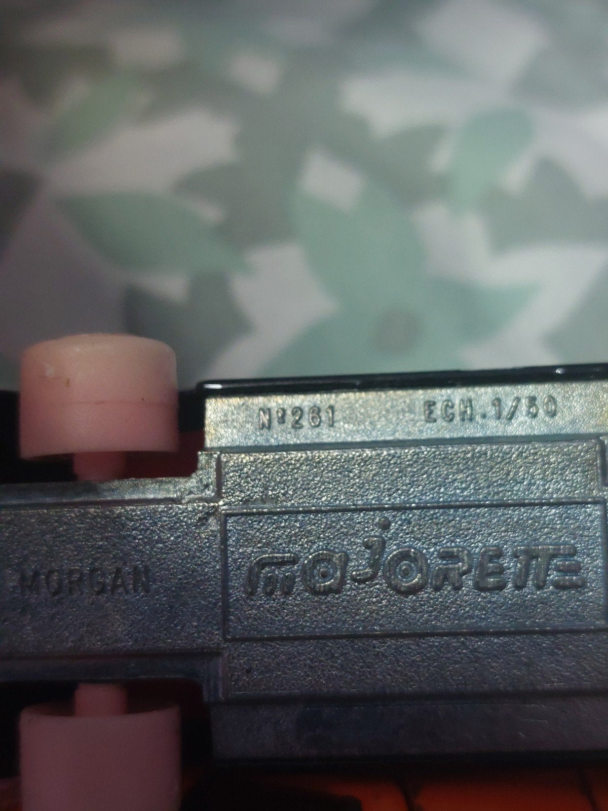Vintage Majorette Morgan speelgoedauto met figuur, Ophalen of Verzenden, Gebruikt