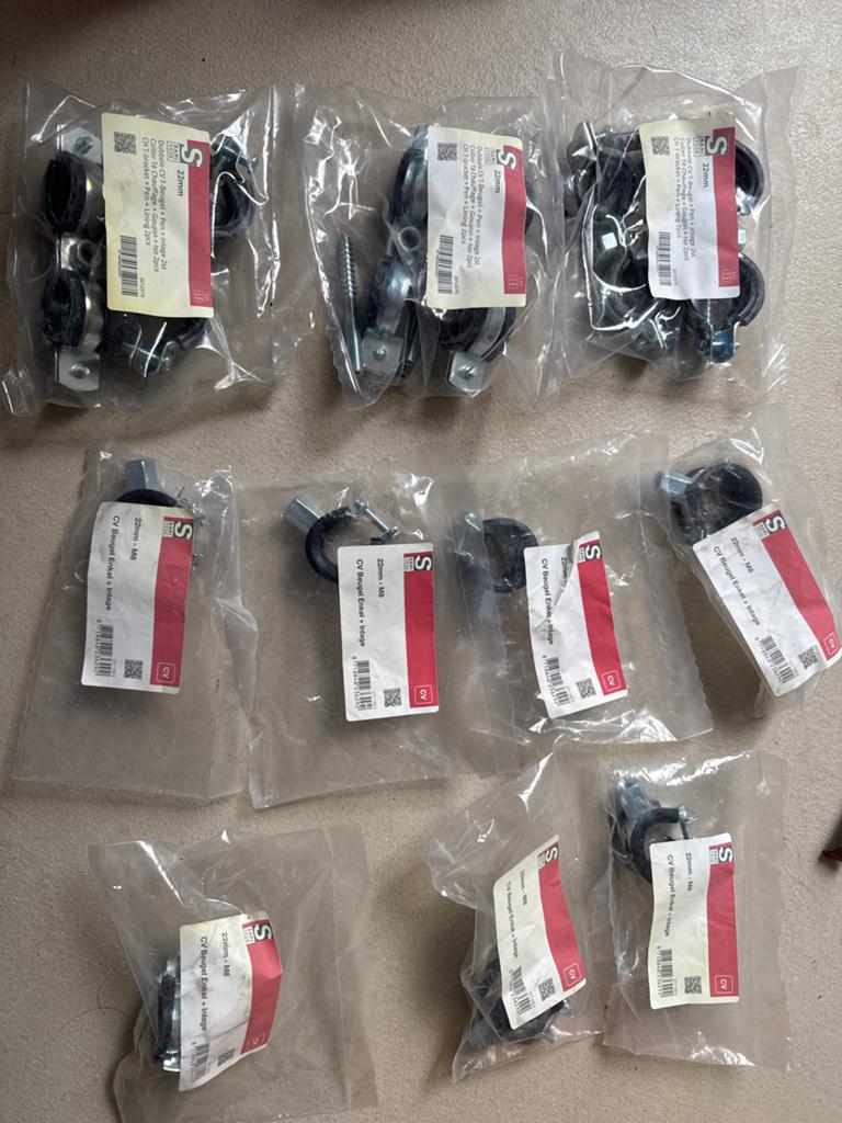 Nieuwe CV beugels: 3x dubbel T-beugel & 7x enkel 22mm, Minder dan 30 cm, Overige typen, Nieuw, Minder dan 60 cm