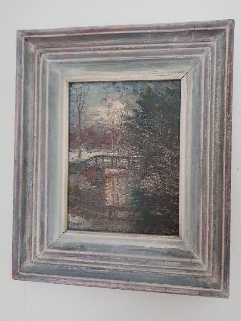 Walther Neuhof - schilderij, Antiek en Kunst, Kunst | Schilderijen | Klassiek, Paneel, Verzenden, Realistisch, Landschap