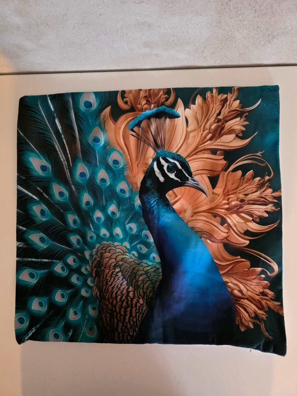 Prachtige PAUW kussenhoes, Overige merken, Met print, Meerkleurig, Nieuw