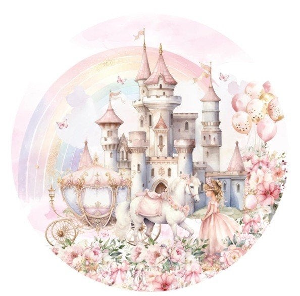 Muursticker Cirkel Prinses Kasteel Designed4Kids, Designed4Kids, Nieuw, 100 cm, Ophalen of Verzenden