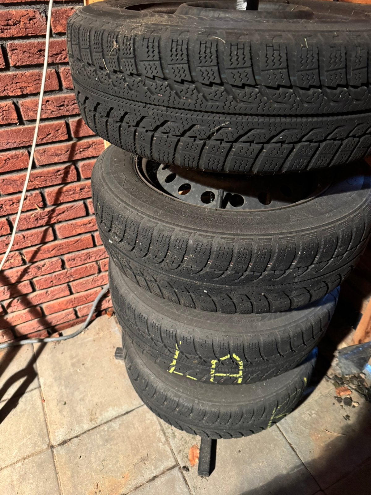Winter autobanden 4 stuks met velg, Ophalen, Gebruikt