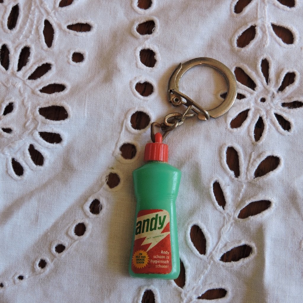 Vintage sleutelhanger schoonmaakmiddel Andy, Ophalen of Verzenden, Zo goed als nieuw, Merk