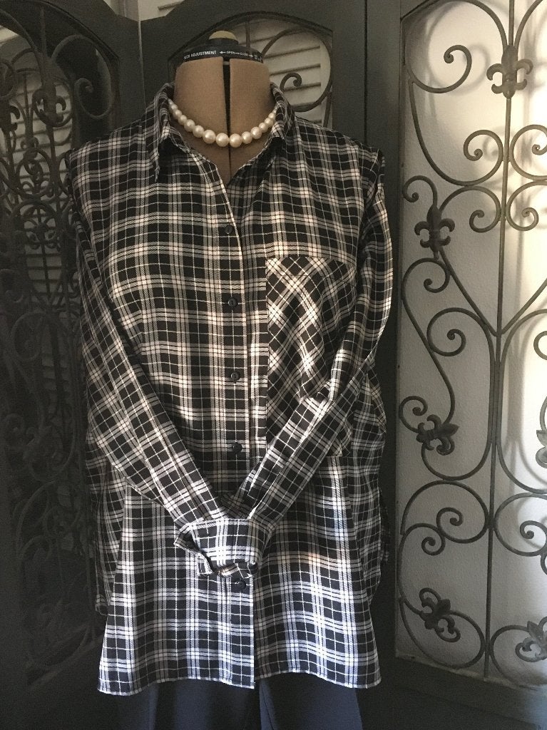 SMITH&SOUL’ SPORTIEF IN RUIT..BLOUSE ZWART/WIT MAAT XL NIEUW, Maat 46/48 (XL) of groter, Nieuw, SMITH & SOUL, Meerkleurig