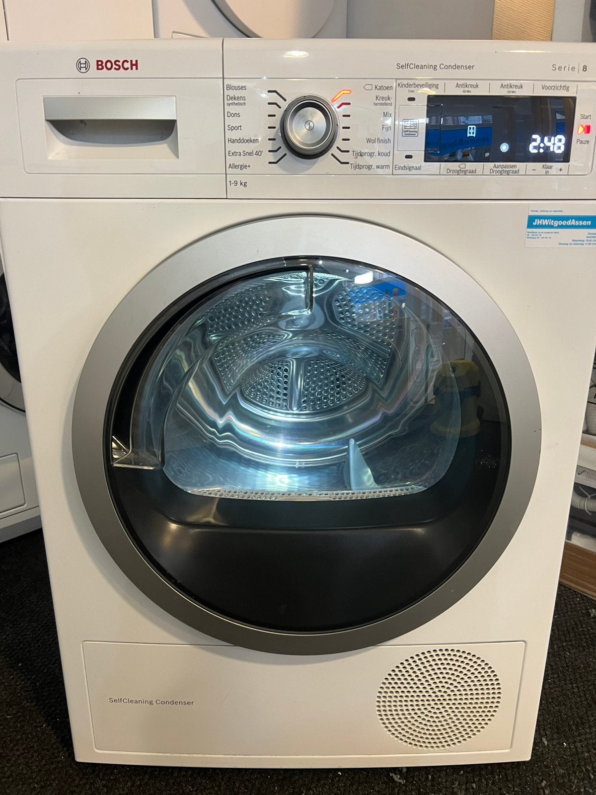 Bosch Serie 8 Warmtepompdroger 9kg A++., Jhwitgoedassen, 8 tot 10 kg, Ophalen of Verzenden, Voorlader