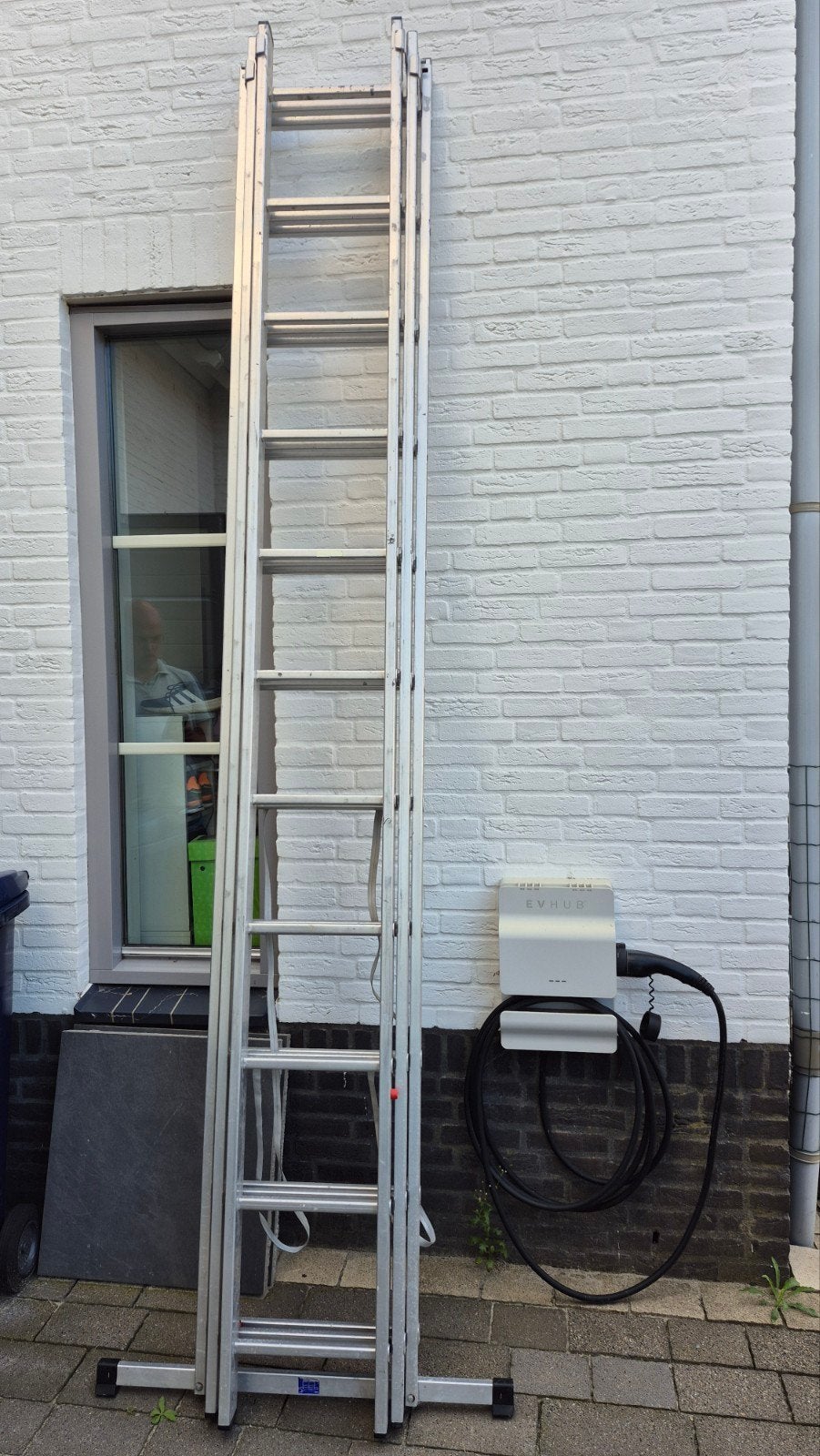 3-delige Reform ladder, 3x11 sporten van aluminium., Doe-het-zelf en Verbouw, Ladders en Trappen, Ophalen, Gebruikt, 4 meter of meer