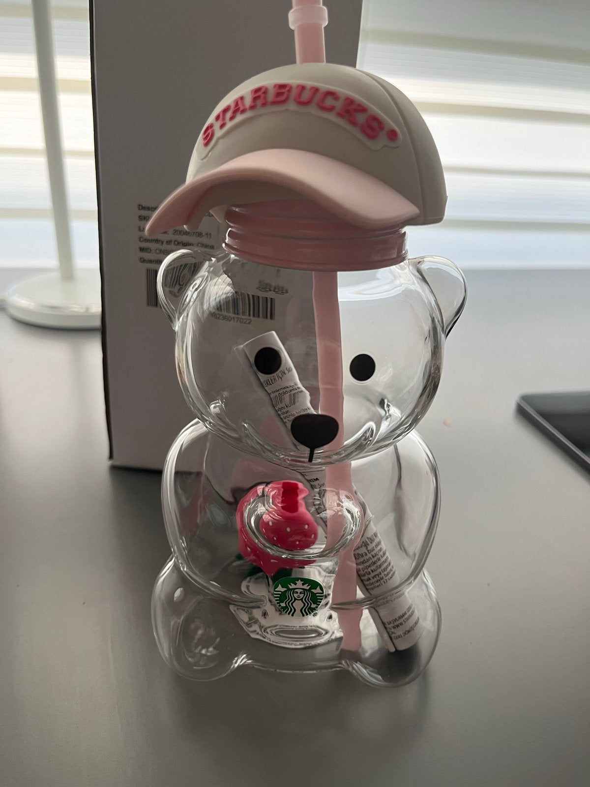 Starbucks Pink Strawberry Bearista Glass Cold Cup, Ophalen, Overige typen, Kunststof, Nieuw