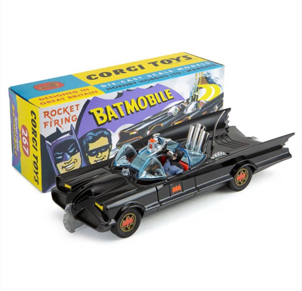 Batmobile GLANZEND ZWART CORGI Model Club SCHAAL 1:46 R 267