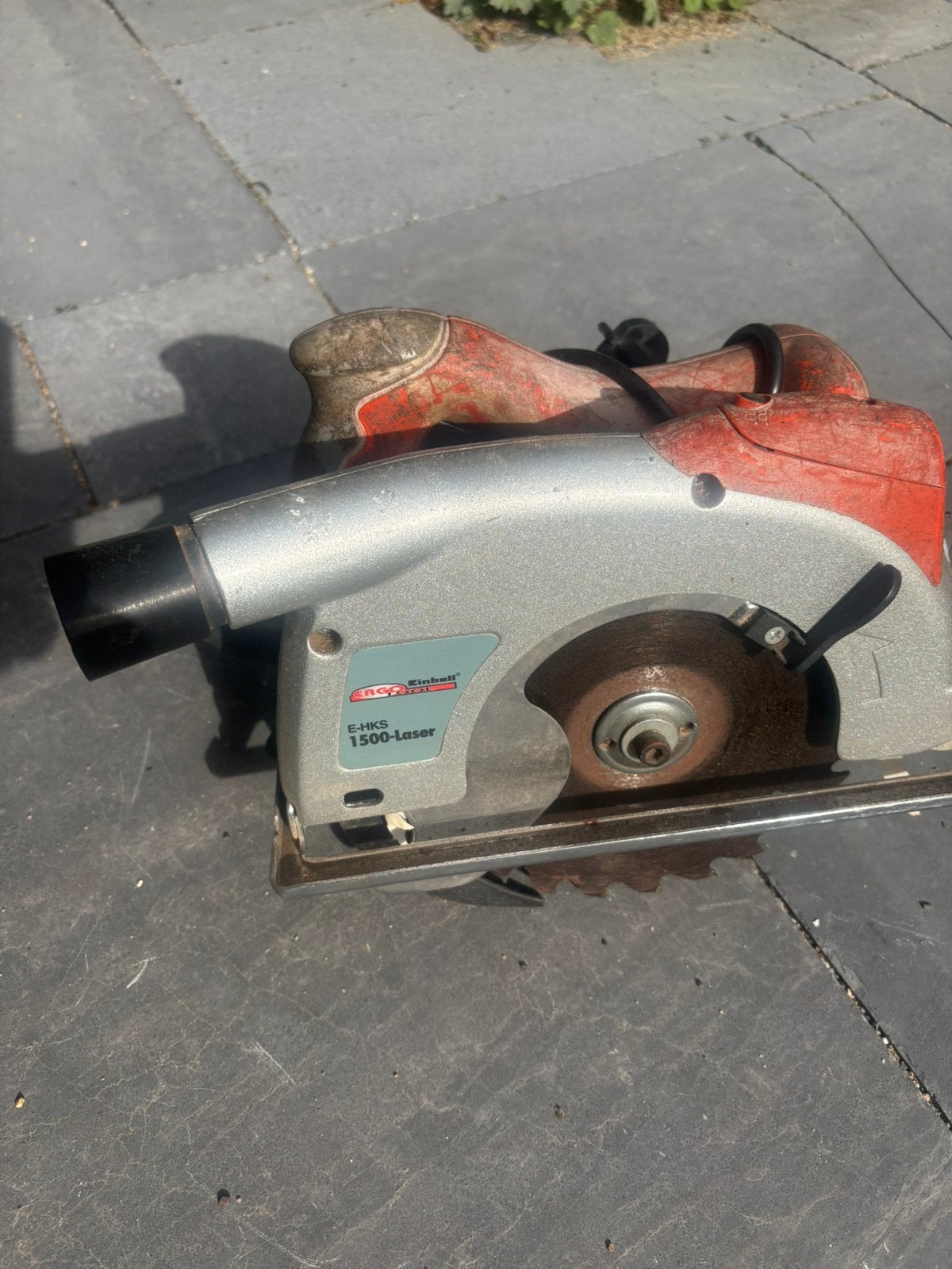 Einhell E-HKS 1500-laser handcirkelzaag, Gebruikt, Cirkelzaag, Ophalen of Verzenden, 30 tot 70 mm
