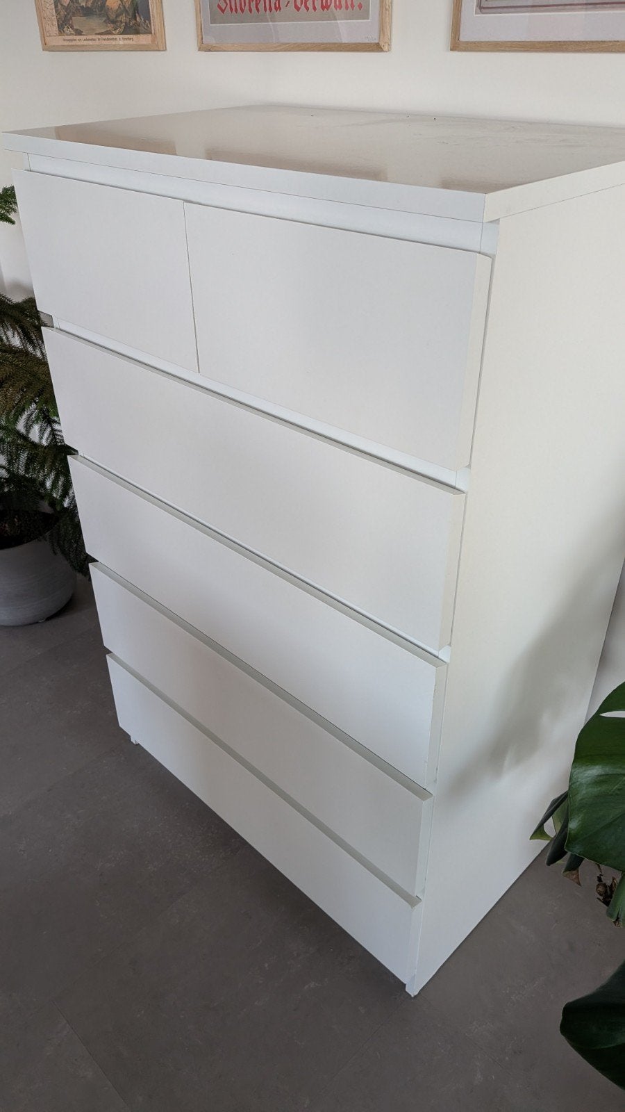 Ikea Malm ladekast wit 80x48x123cm, Huis en Inrichting, Ophalen
