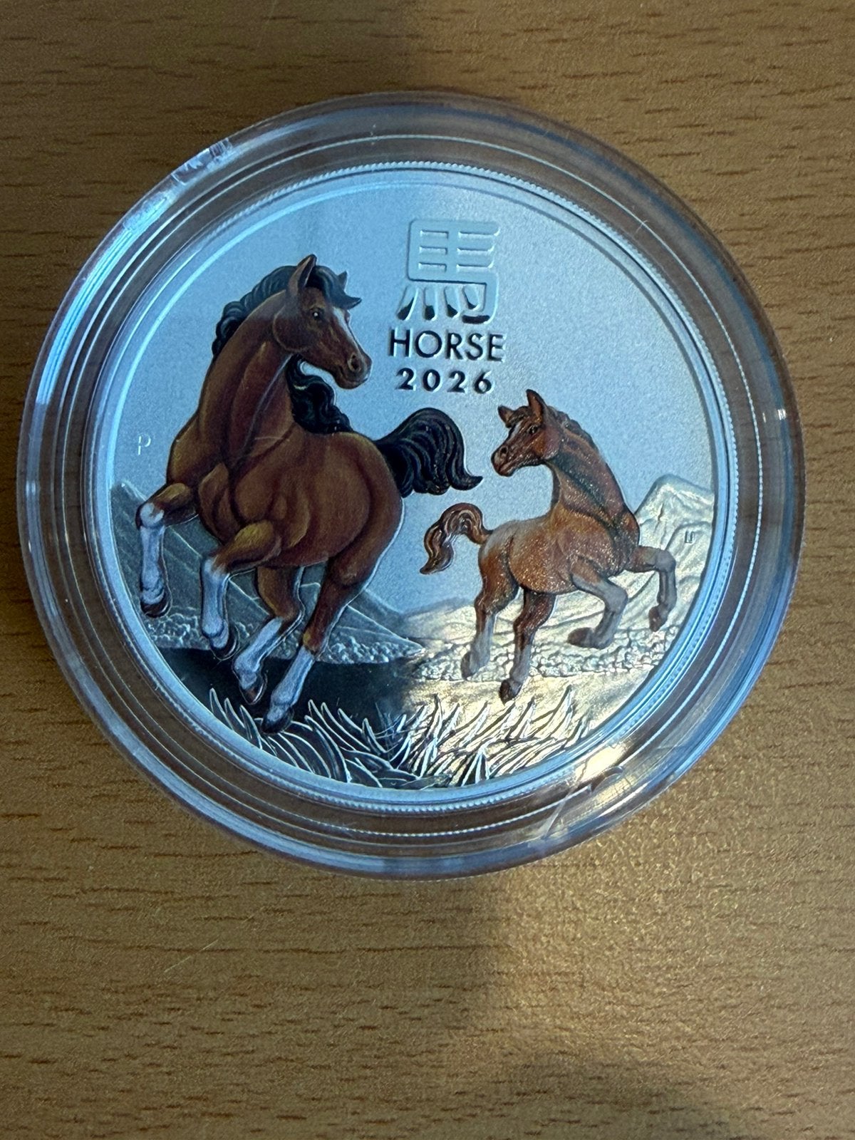 Lunar 3 horse 2 oz color 2026, Ophalen of Verzenden, Zilver