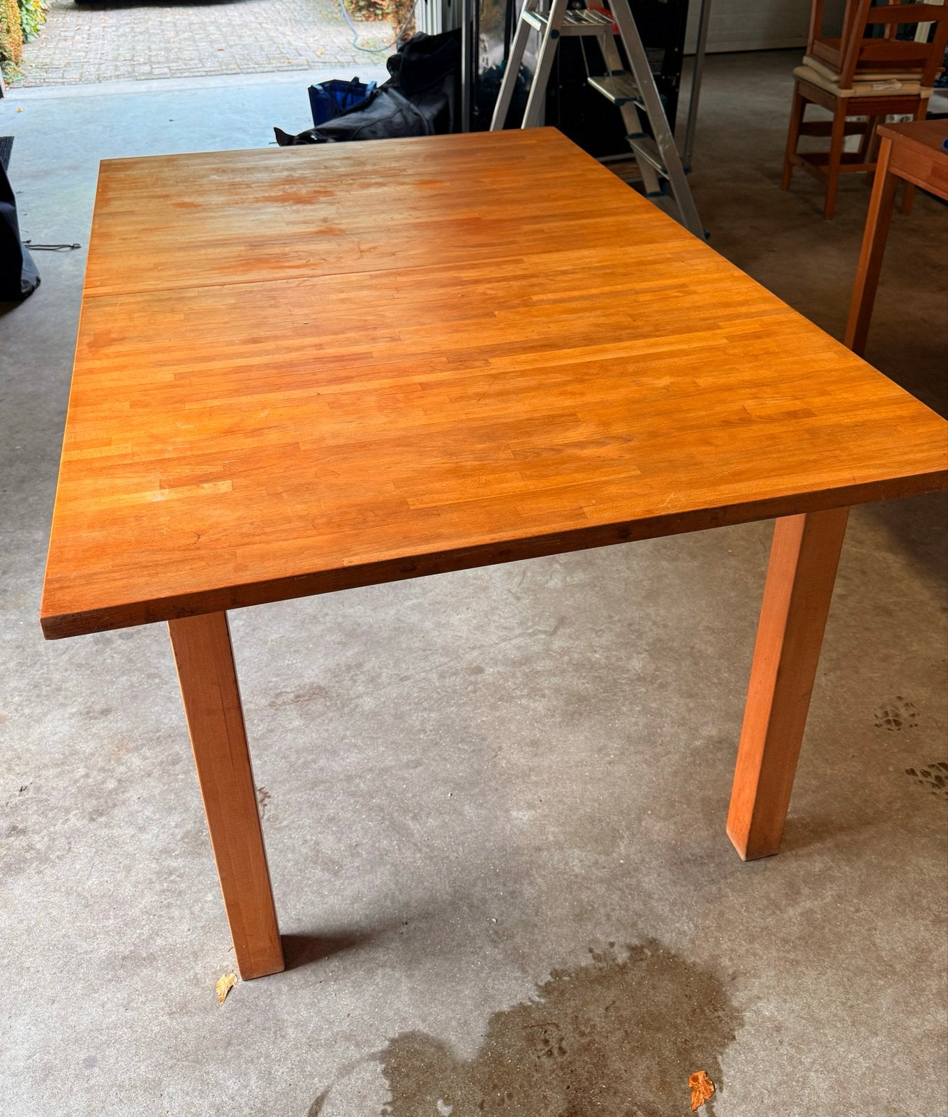 Uitschuifbare eettafel van hout, Huis en Inrichting, Tafels | Eettafels, Ophalen, Gebruikt, 50 tot 100 cm, Vijf personen of meer