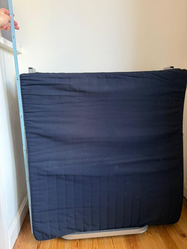Combo plooibed/zetel + donsdeken, Huis en Inrichting, Ophalen, 90 cm, Eenpersoons, Blauw