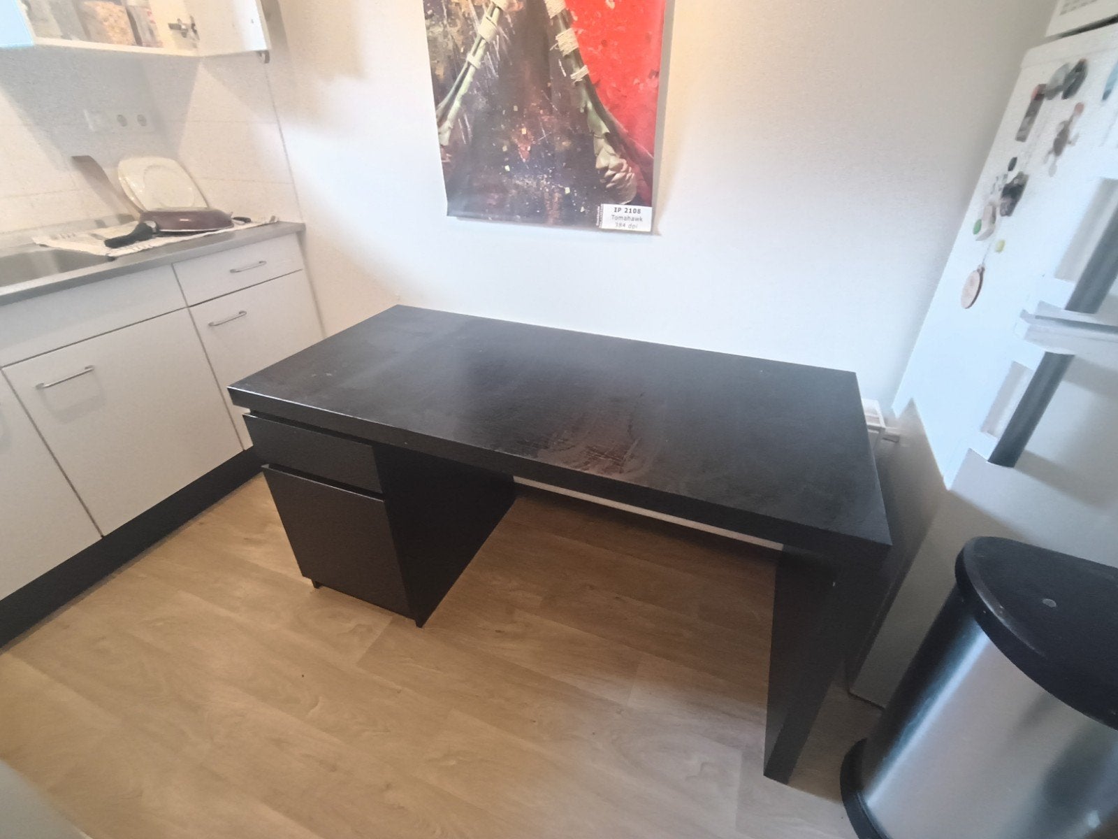 Bureau met kast en lade IKEA Mälm, Ophalen, Gebruikt