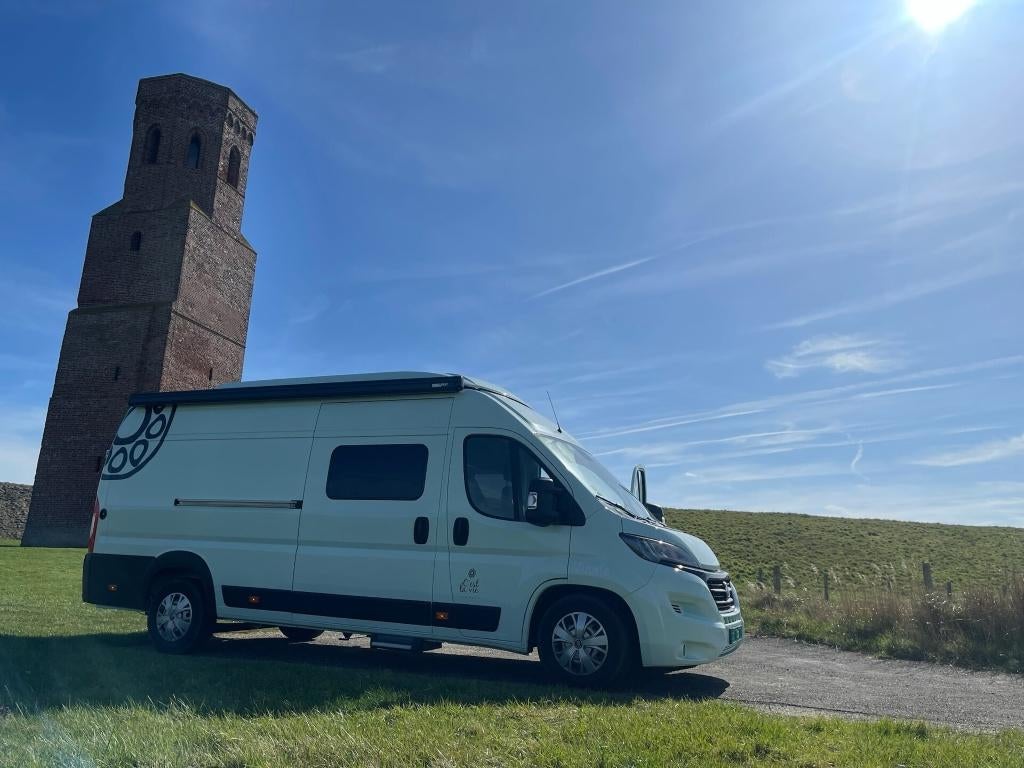 Buscamper Fiat Ducato 4 personen!, Caravans en Kamperen, Campers, Automaat, Bedrijf, Diesel, 6 tot 7 meter