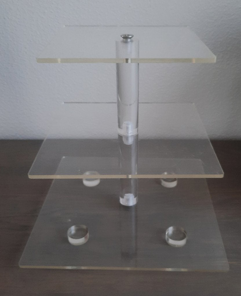 Transparante etagere met 3 lagen, Huis en Inrichting, Etagère, Kunststof, Ophalen of Verzenden, Gebruikt