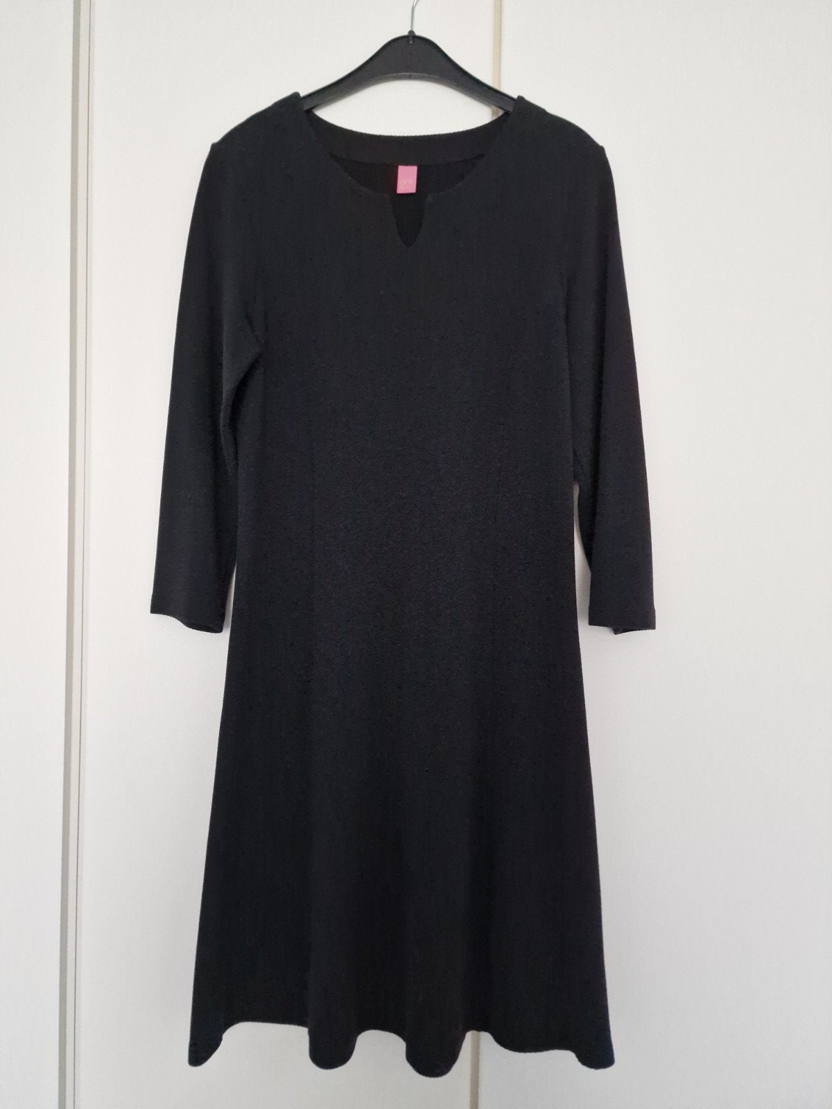 Kyra & Ko zwarte jurk met 3/4 mouwen - Maat XL, Kleding | Dames, Jurken, Zwart, Ophalen of Verzenden, Zo goed als nieuw, Knielengte