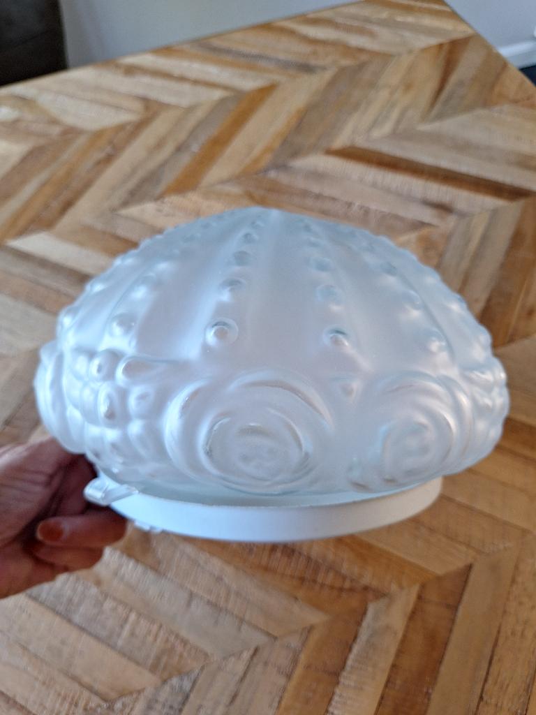 Art Deco plafonnière, Ophalen of Verzenden, Gebruikt, Glas, Art Deco