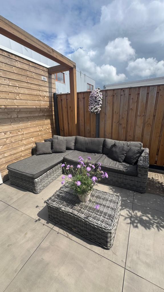 Tuinset Royal Patio, Tuin en Terras, Tuinsets en Loungesets, Ophalen, 4 zitplaatsen, Gebruikt, Rotan