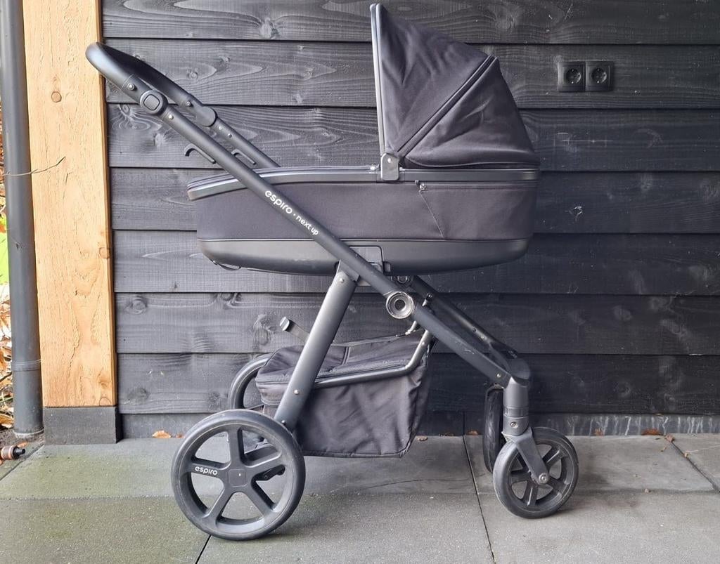 Espiro Next Up Black / Metal Black kinderwagen, Ophalen, Zonnekap