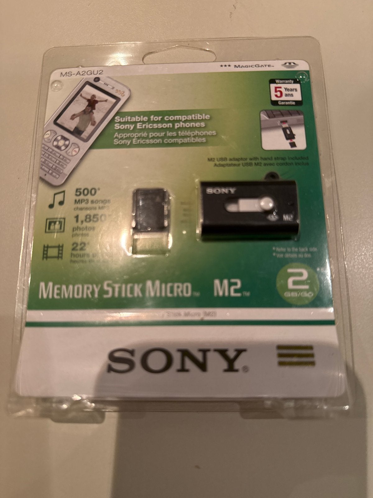 Sony Memory Stick Micro M2 2GB met USB-adapter, SSD, Nieuw, Ophalen of Verzenden, Laptop