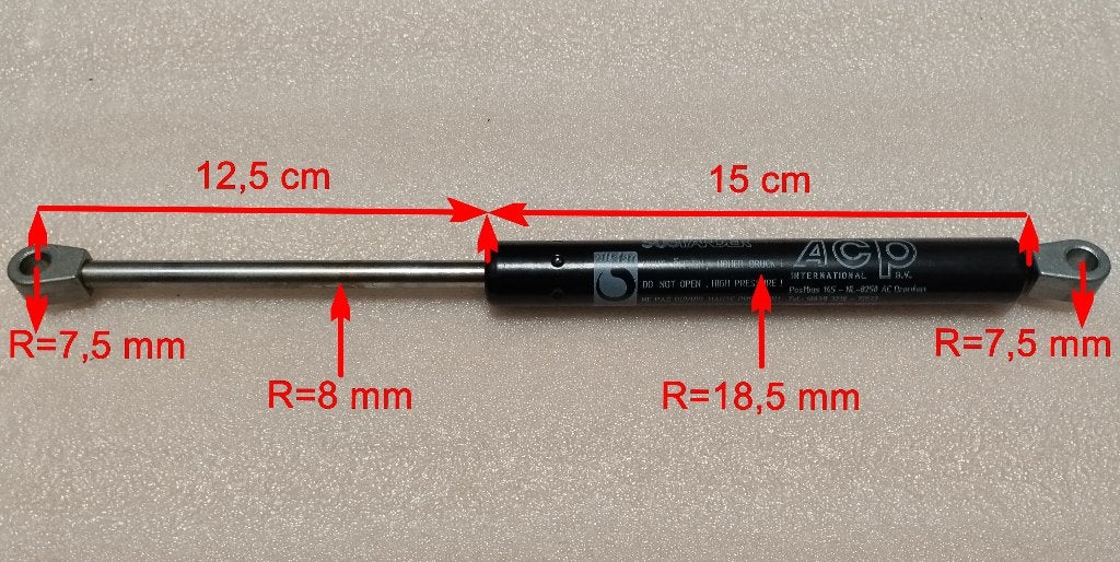Gasveer Suspa, Type 16-2, 5x 350N en 2x 600N., Ophalen of Verzenden, Zo goed als nieuw, Overige materialen, Overige typen