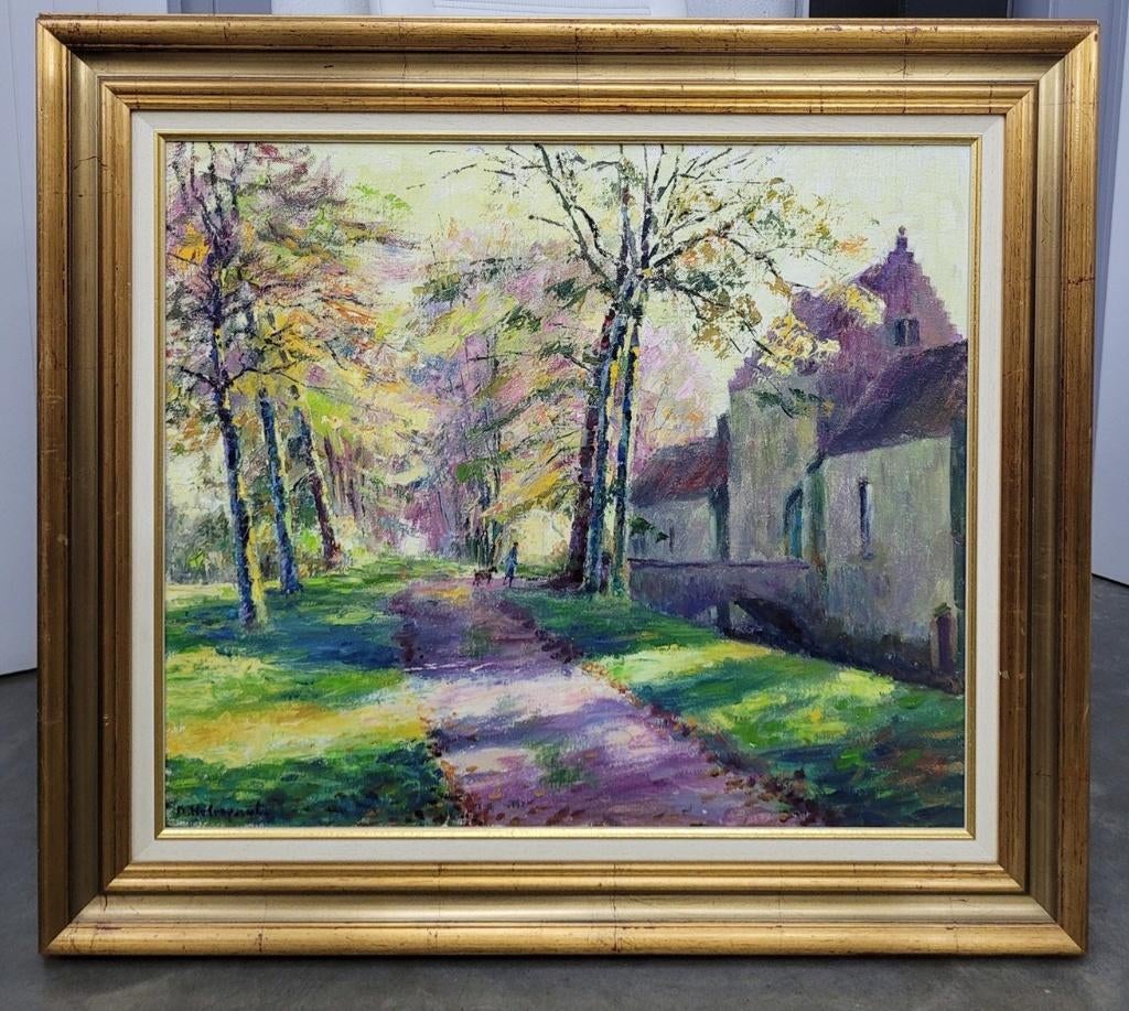 Maurice HELEWAUT, aan het kasteeldomein van Roooigem, Antiek en Kunst, Ophalen of Verzenden