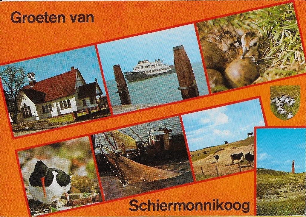 Ch507 Ongelopen ansichtkaart groeten van Schiermonnikoog, Ophalen of Verzenden, 1980 tot heden, Gelopen