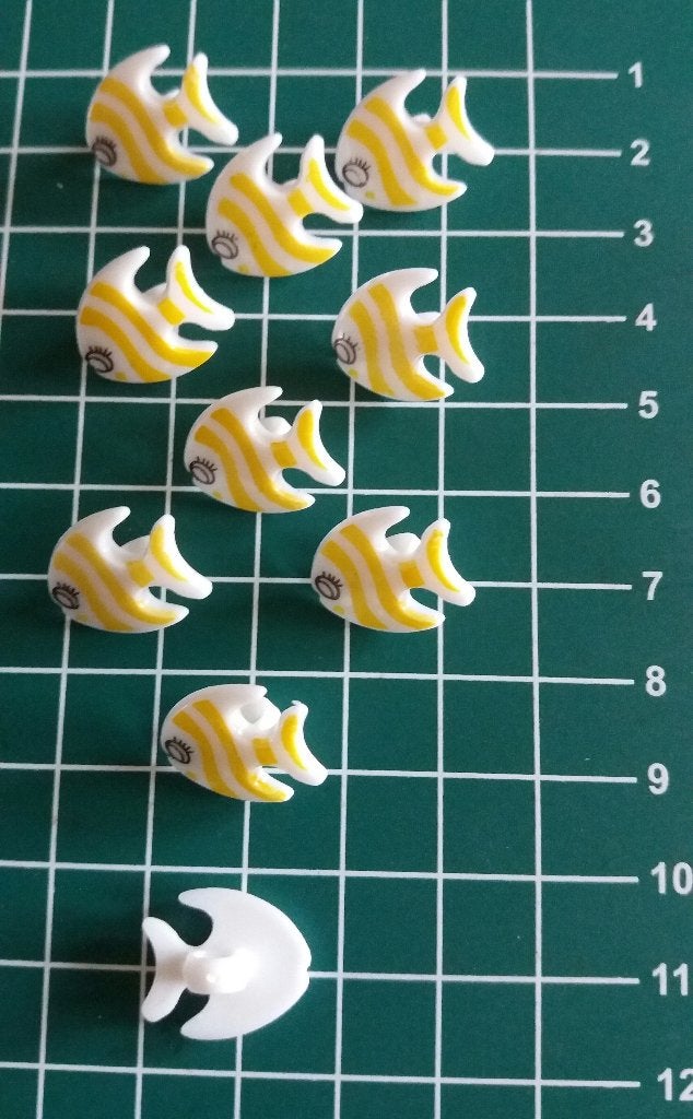 Vissen knopen 18x15mm - Oranje, Geel, Paars - NIEUW, Onbekend, Nieuw, Ophalen of Verzenden, Onbekend