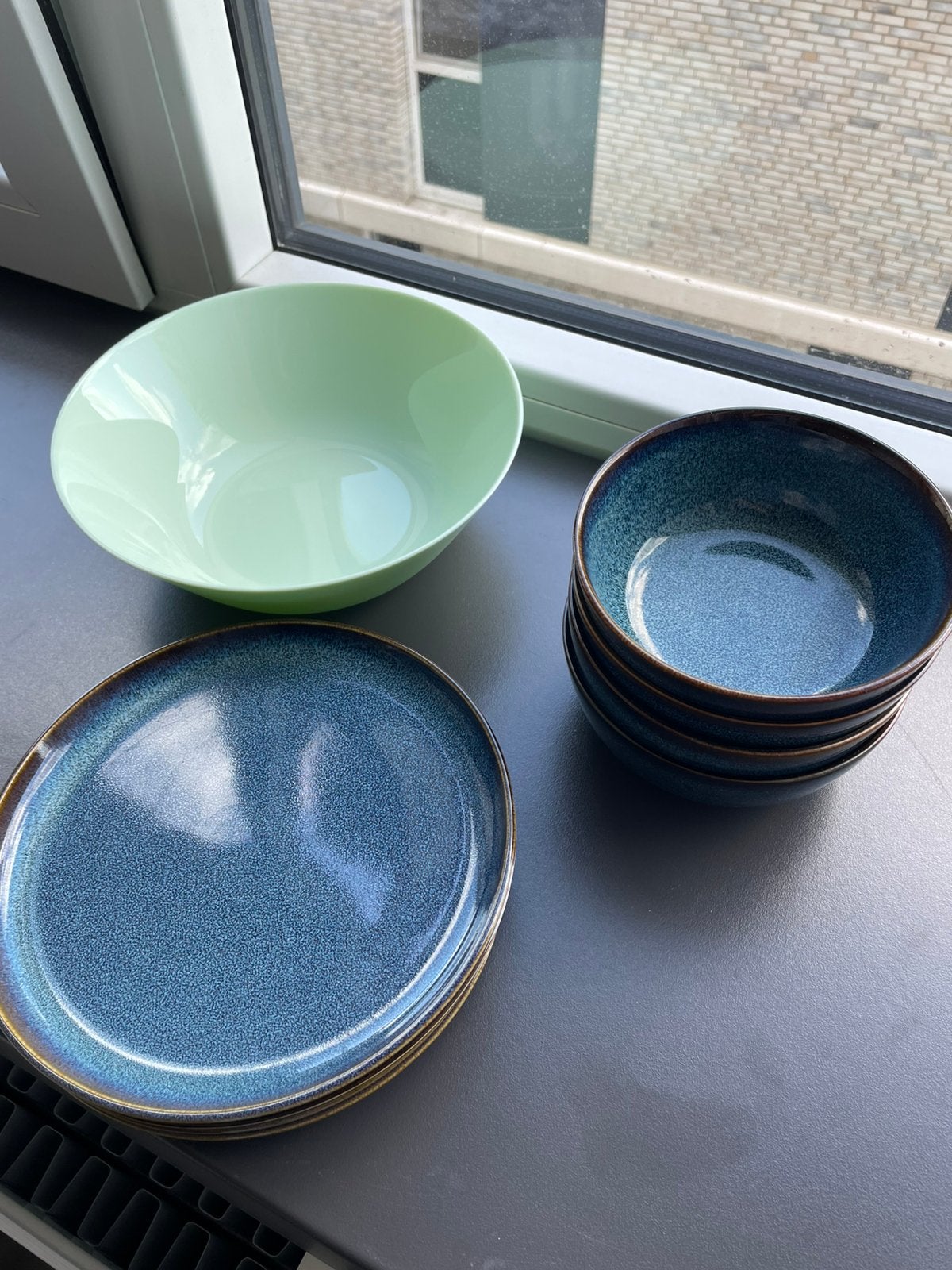 8 Ikea GLADELIG Blauw, Ophalen of Verzenden, Zo goed als nieuw, Aardewerk, Overige stijlen
