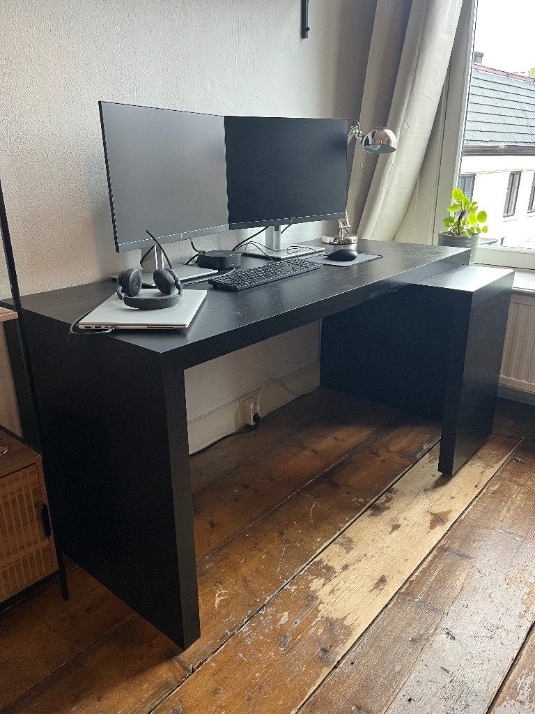 Malm bureau ikea zwart, Ophalen, Zwart, 65 cm, Hoekbureau