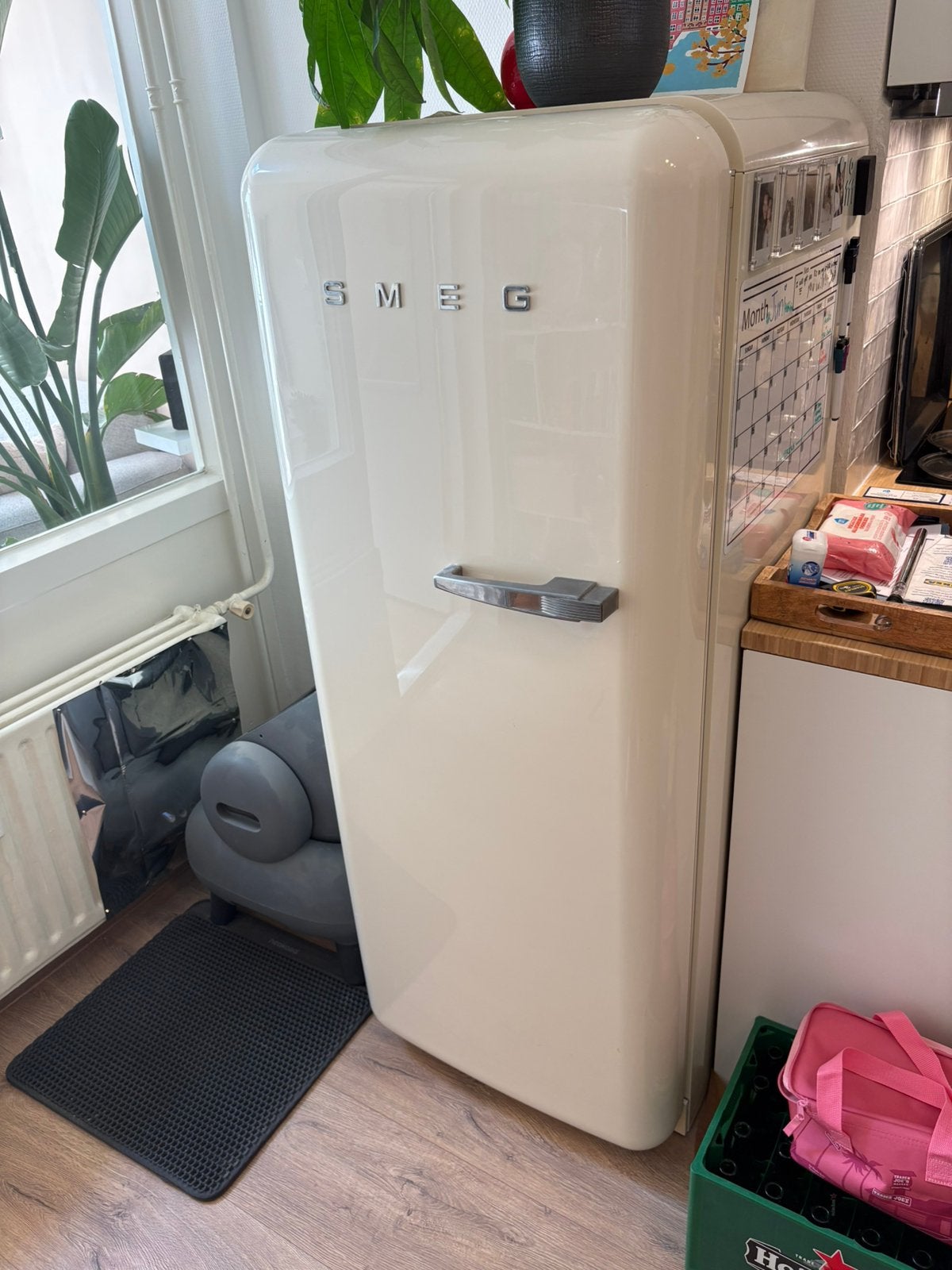 Smeg koelkast - Creme - model fab28 - ventilator defect, Witgoed en Apparatuur, Koelkasten en IJskasten, Ophalen, 200 liter of meer