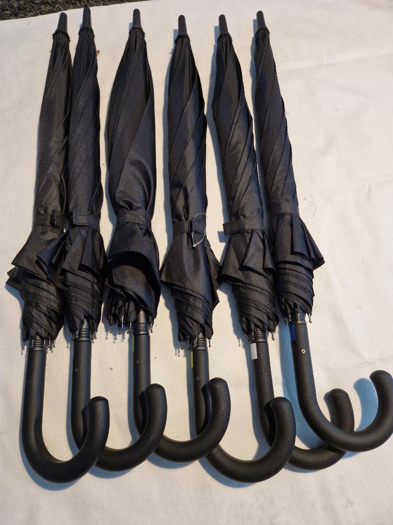 6 stuks paraplu, zwart, stevig, nieuw, Ophalen of Verzenden, Nieuw, Zwart