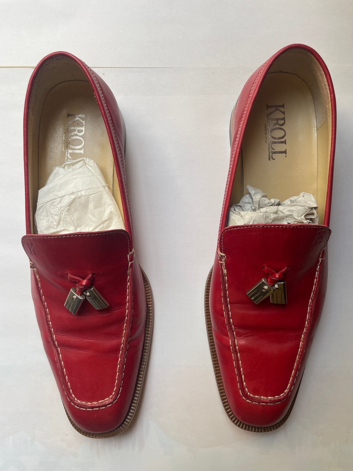 Kroll Rode Leren Instappers Maat 40, Kleding | Dames, Ophalen, Zo goed als nieuw, Rood, Instappers