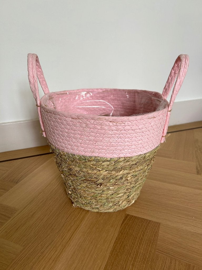 (Planten)mand van zeegras met hengsels, 25 ø nieuw, babyroze, Ophalen, Nieuw, Natuurlijk materiaal