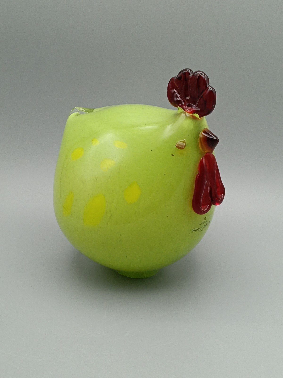 Villeroy& Boch  Art Glas Mondgeblazen Groene Kip  18cmh, Antiek en Kunst, Ophalen of Verzenden
