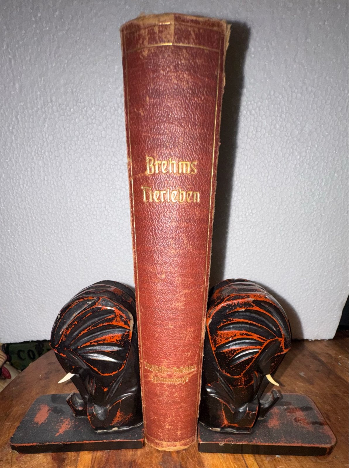 Vintage Houten Boekensteunen - Olifanten, Ophalen of Verzenden