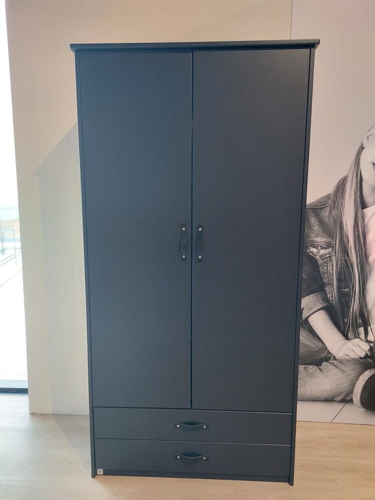 Cool Kids Kledingkast - Black Edition - 2-Deurs, Ophalen, Kast, 50 tot 70 cm, Nieuw