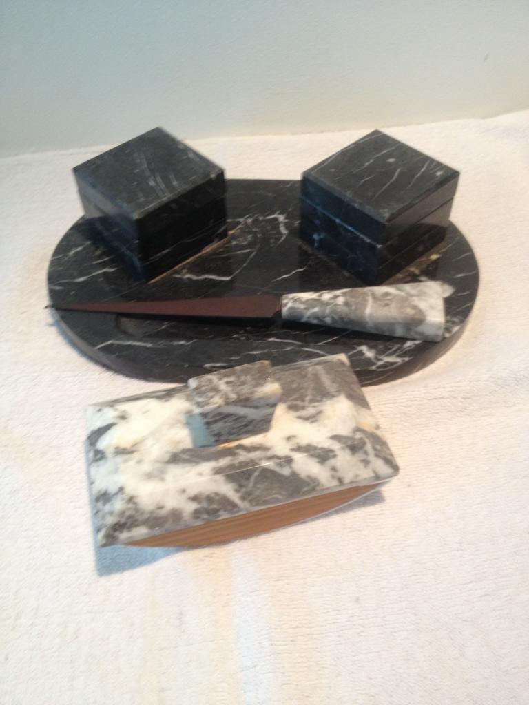 Antiek buro set marmer, Antiek en Kunst, Ophalen of Verzenden