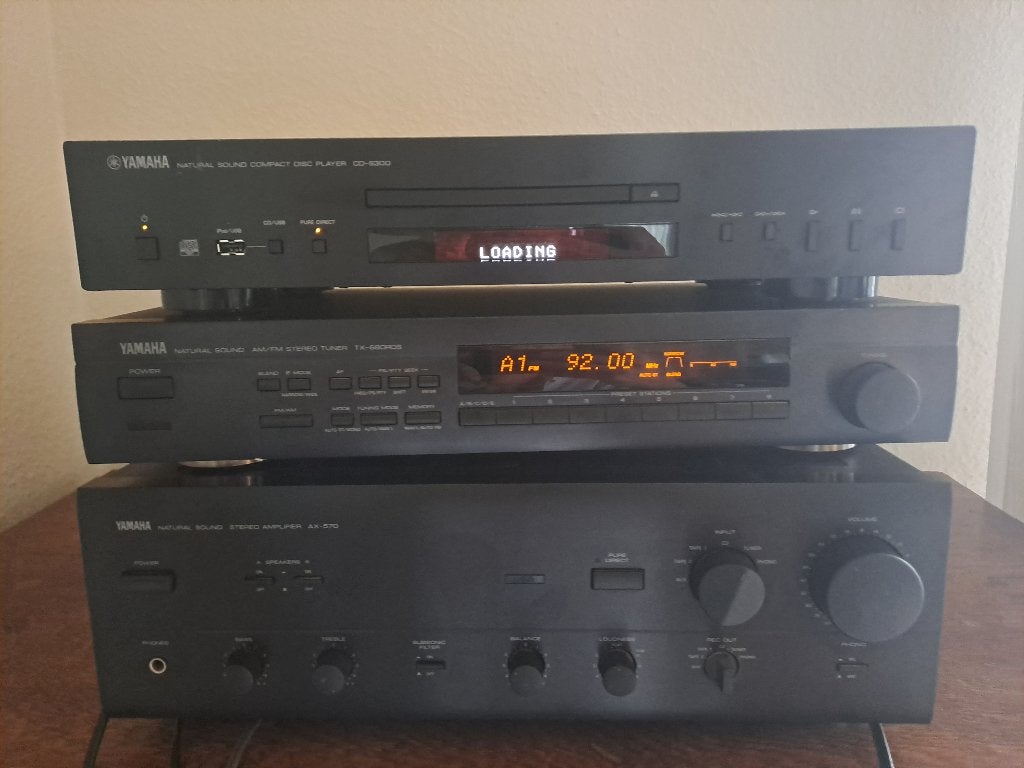 Yamaha Hifi Set: CD-speler, Tuner, Versterker (AX-570), Gebruikt, Tuner of Radio, Losse componenten, Ophalen