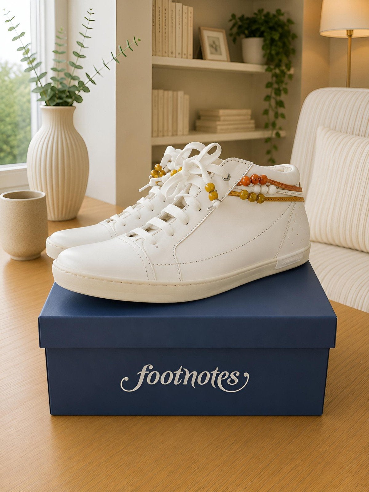 Footnotes Hoge Leren Sneakers Wit – Maat 43, Wit, Nieuw, Ophalen of Verzenden, Sneakers of Gympen