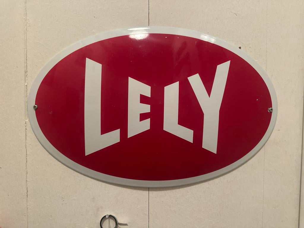 Vintage Lely Emaille Bord - Landbouwmachines Reclame, Ophalen of Verzenden