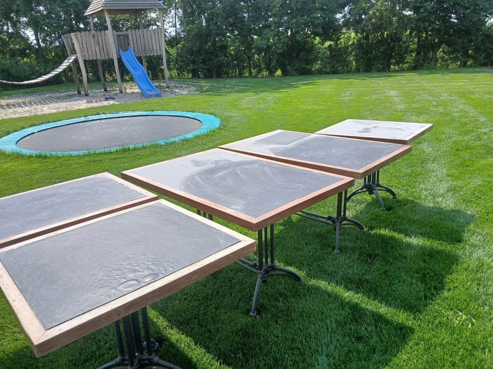 Terrastafels/horecatafels met gietijzer onderstel, Tuin en Terras, Ophalen of Verzenden