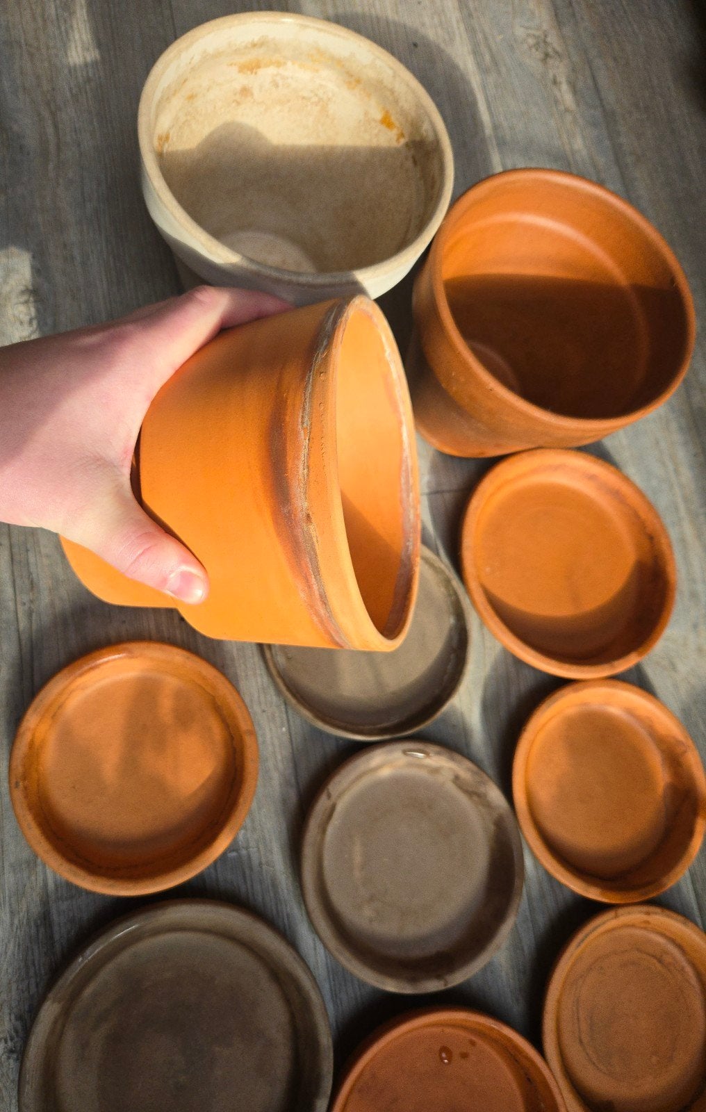 terracotta potten en schaaltjes, Tuin en Terras, Ophalen, Gebruikt, Rond, Binnen