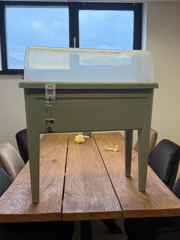 Kweektafel green basics xxl l75cm steengroen met deksel, Ophalen, Gebruikt