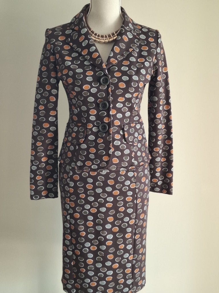 Voor herfst, elegant kostuum, Kostuum of Pak, Nieuw, Maat 36 (S), Meerkleurig