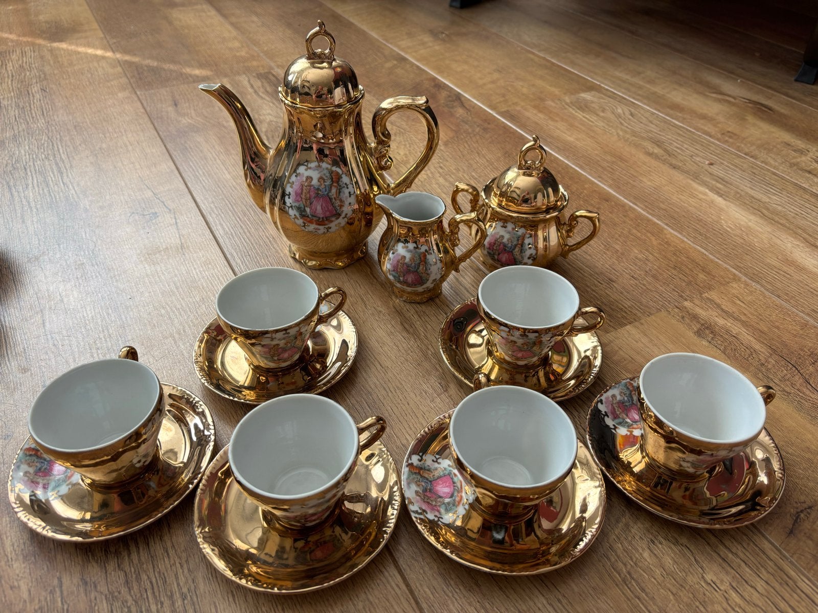 Vintage Japans Koffieservies - Goudkleurig, Ophalen of Verzenden