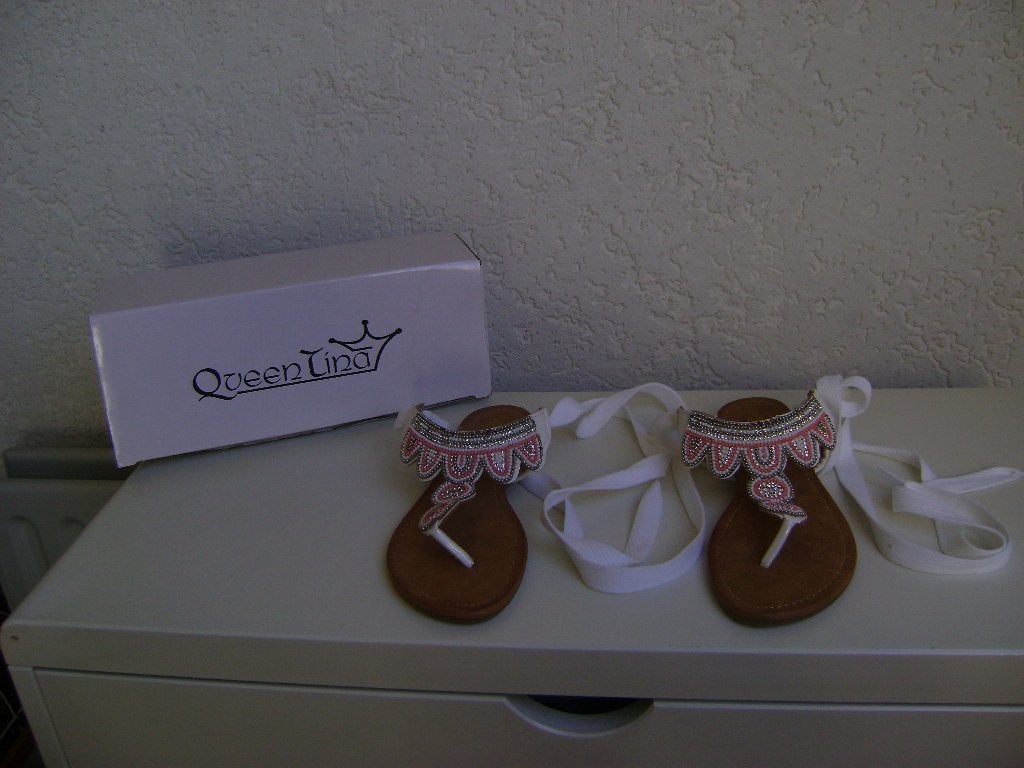 nieuwe teen slippers 36 met witte band om over been te doen, Slippers, Nieuw, Ophalen of Verzenden, Roze
